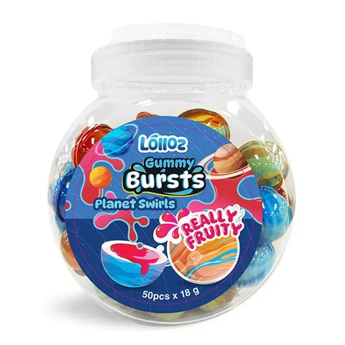 Lolloz Gummy Bursts Planet Swirls Strawberry 50’s 900g