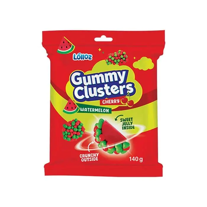Lolloz Gummy Clusters Watermelon Cherry 140g