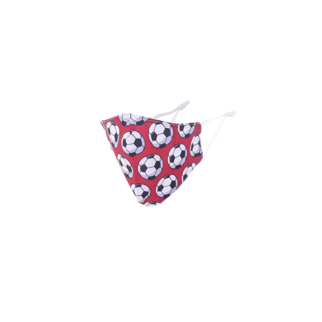 MaskiT Reusable 3 Layer Masks – Soccer Ball Red