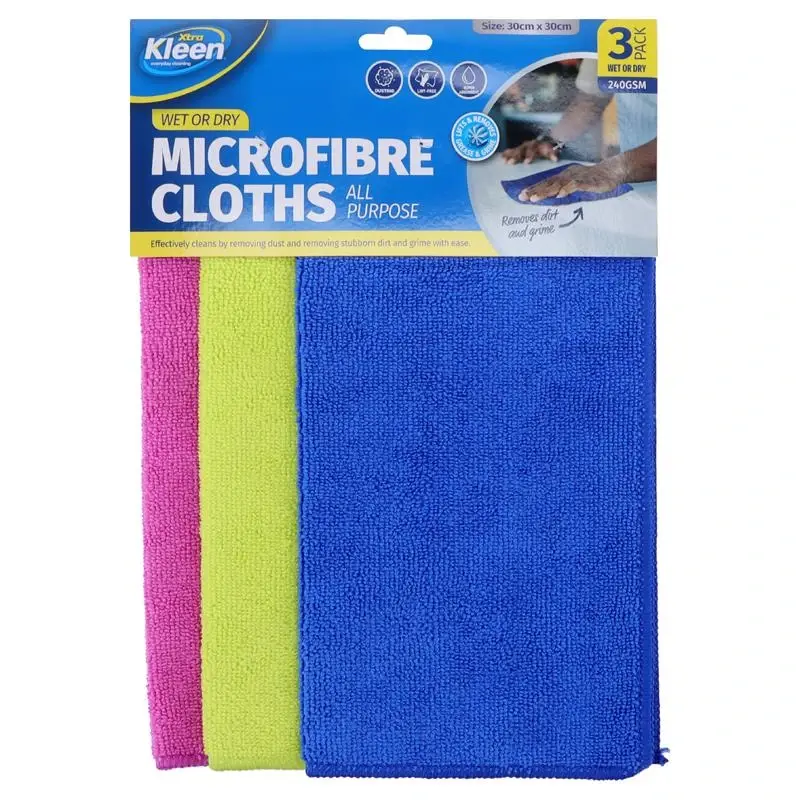 Microfibre Multipurpose Cloth 30cm x 30cm – 3pk