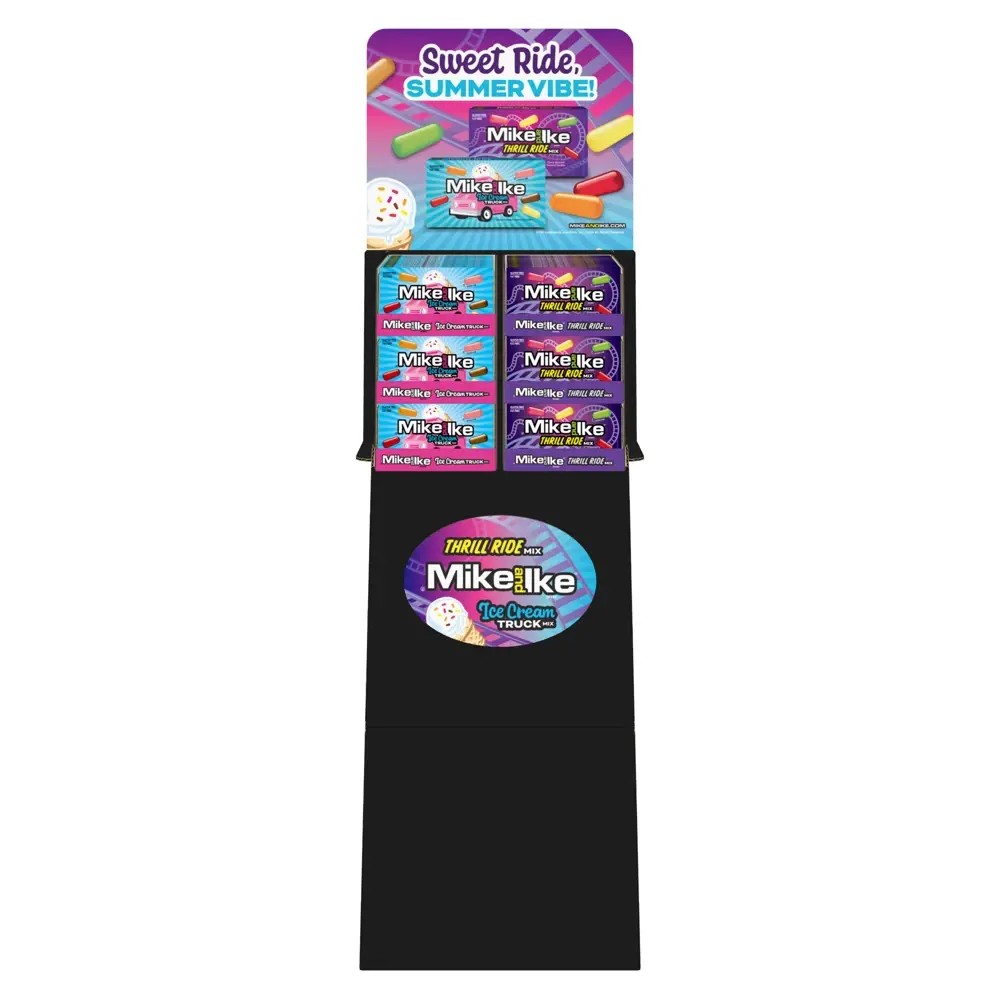 Mike & Ike Thrill Ride & Ice Cream Mix 120g Floor Stand