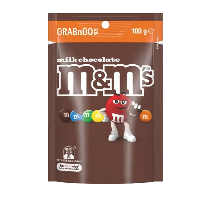 M&M’s Milk Chocolate Grab n Go Size Bag 100g