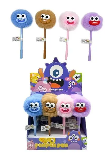 Novelty Pom Pom Pen – Cute Eyed Child Series 2