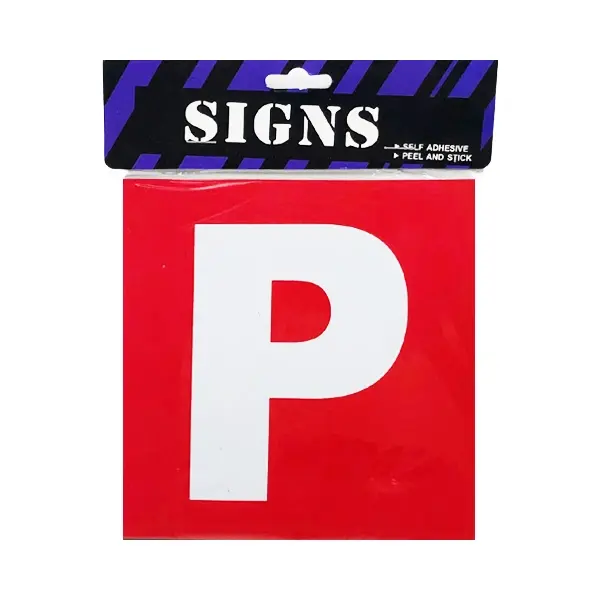 P Plate Red – Magnetic – 2 Pack