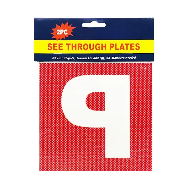 P Plate Red – See Through – 2 Pack