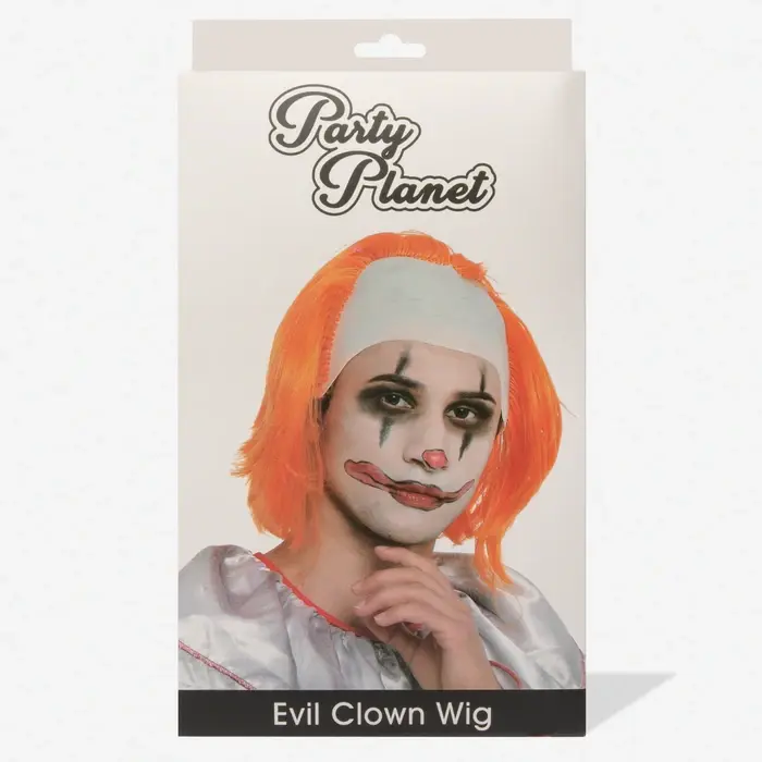 Party Planet Halloween Wigs – Evil Clown Wig (Orange)