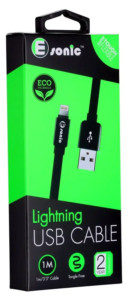 Premium Eco Lightning Flat Cable – 1m(Black)