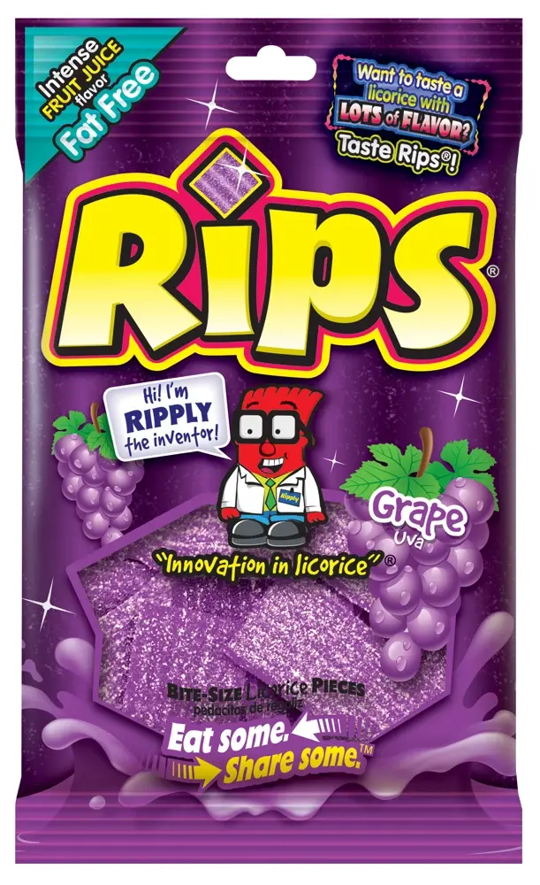 Rips Bite-Size Grape Pieces 113g Peg Bag