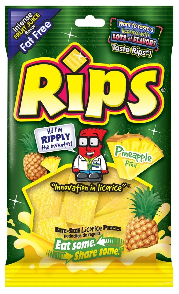 Rips Bite-Size Peg Bags Pineapple Pieces 113g