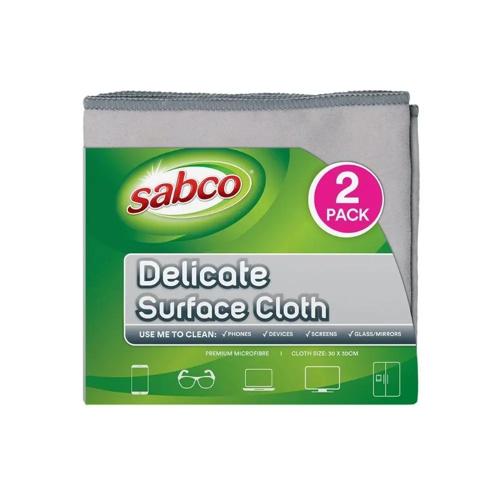 Sabco Delicate Surface Microfibre Cloths – 2 Pack