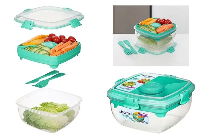 Sistema Salad To Go Container – Minty Teal 1.1L