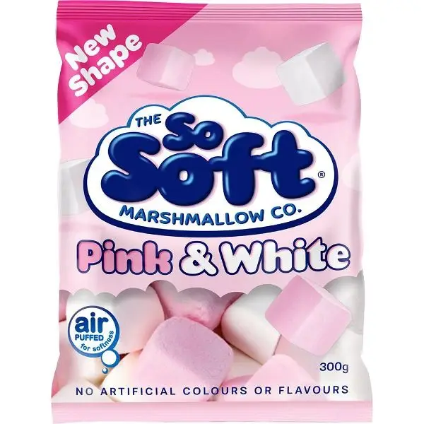 So Soft Pink & White Marshmallows 300g