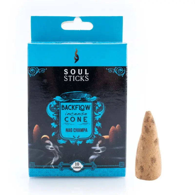 Soul Sticks Nag Champa Backflow Incense Cone – Set of 10