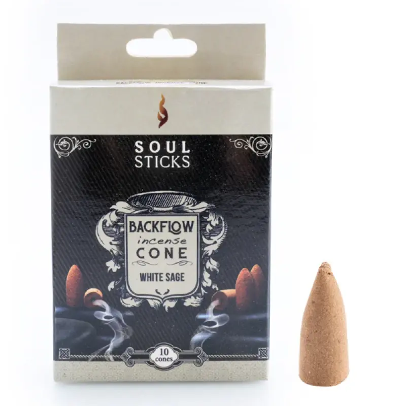 Soul Sticks White Sage Backflow Incense Cone – Set of 10