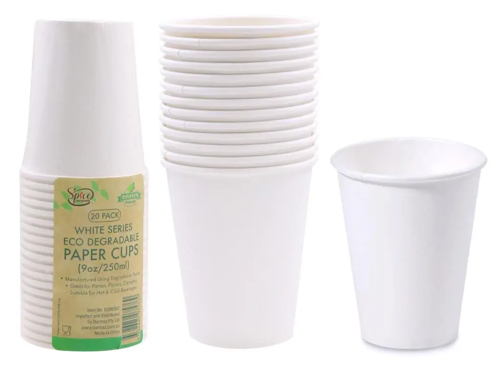 Spice Kitchen Eco Paper Cups 250ml – 20pk