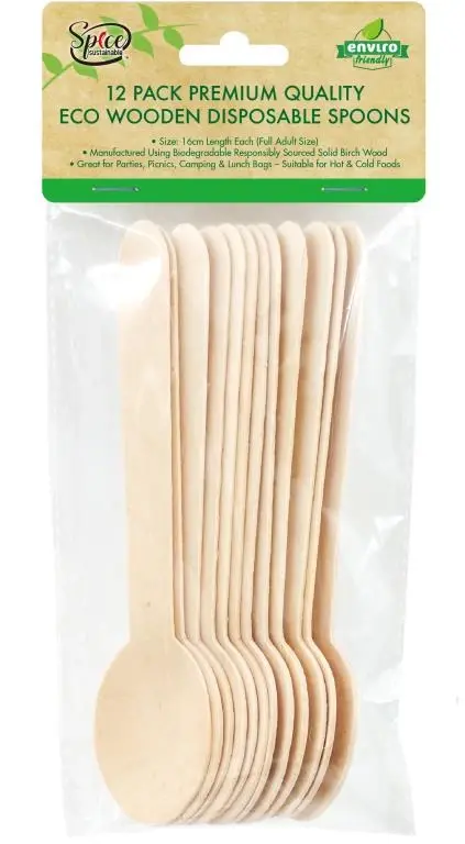 Spice Kitchen ECO Wooden Cutlery – Spoons-12PK