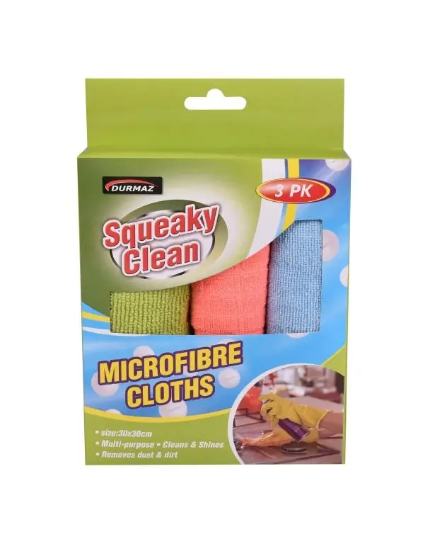 Squeaky Clean Microfibre Cloth – 3pk