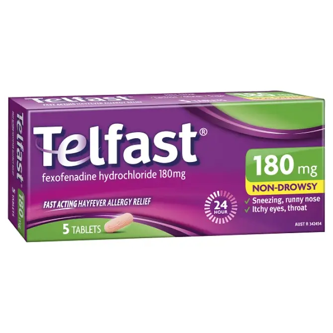 Telfast Hayfever & Allergy -180mg – 5 Tablets