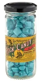 The Melbourne Rock Candy Blueberry Rock Glass Jar 170g