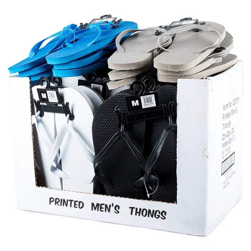 Thongs Mens Coloured Black, White, Grey & Blue