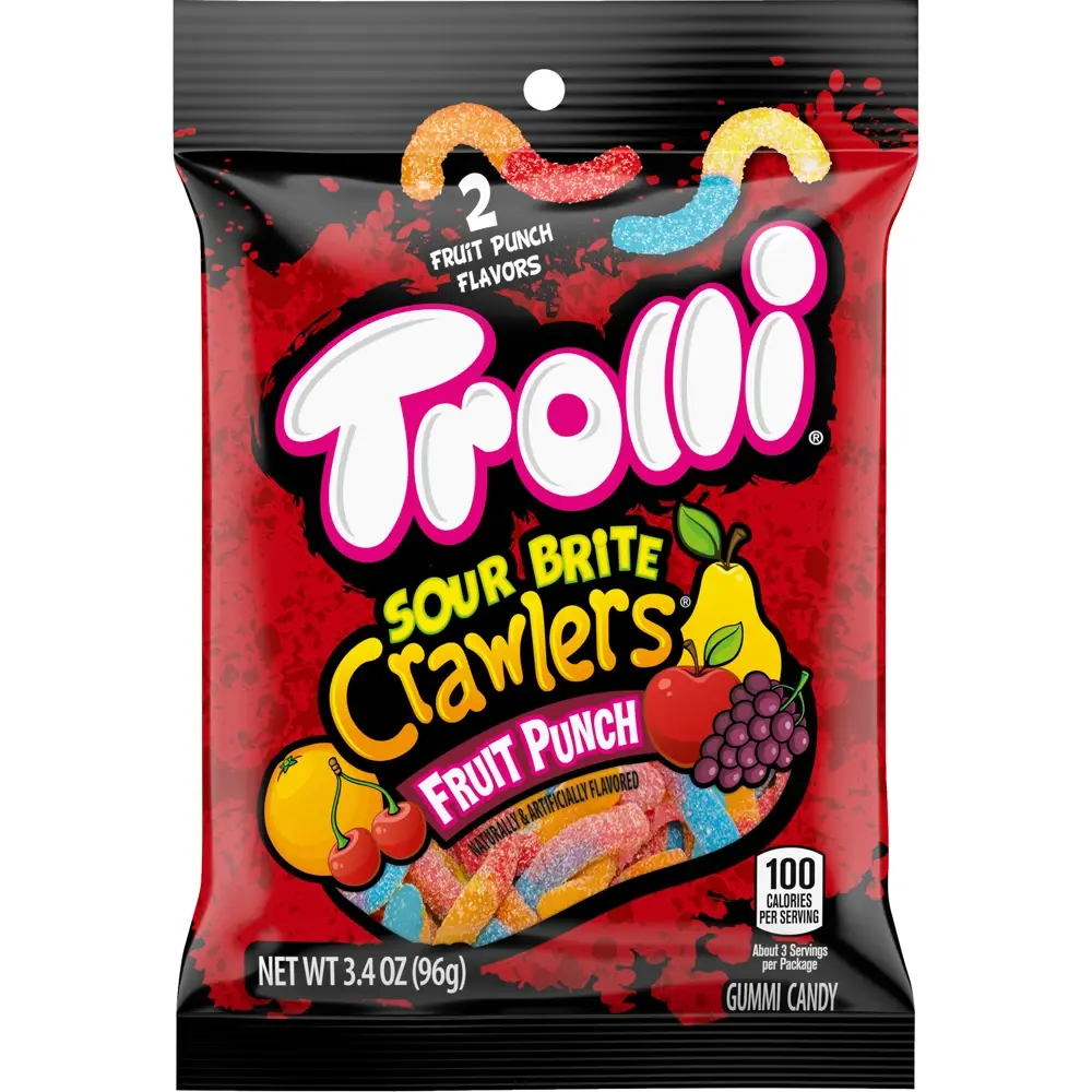 Trolli Value Peg Fruit Punch Sour Brite Crawler 96g