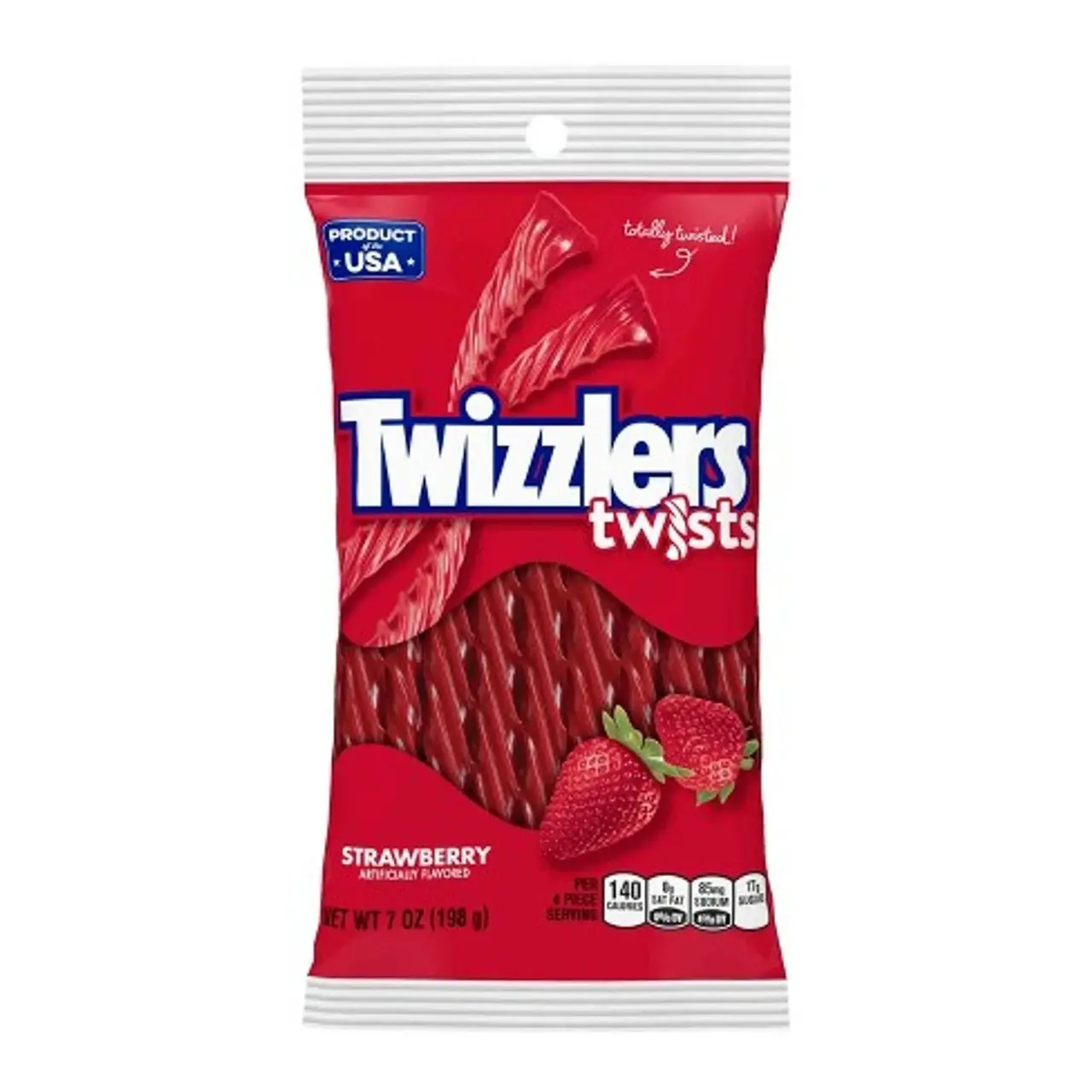 Twizzlers Strawberry Twists Peg Bag 198g