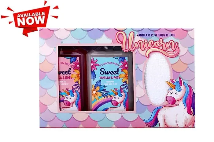 Unicorn Bath Gift Set – Vanilla & Rose