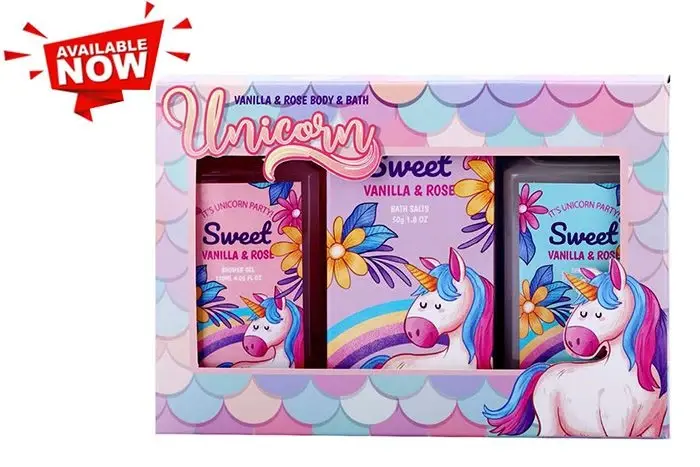 Unicorn Bath Gift Set – Vanilla & Rose