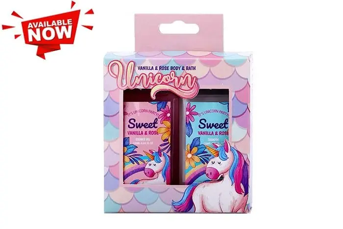 Unicorn Bath Gift Set – Vanilla & Rose (Set of 2)