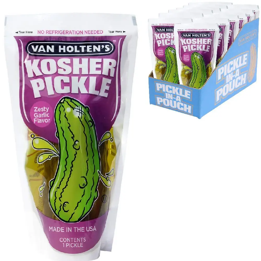 Van Holten’s Jumbo Kosher Garlic Pickle-In-A-Pouch – CDU