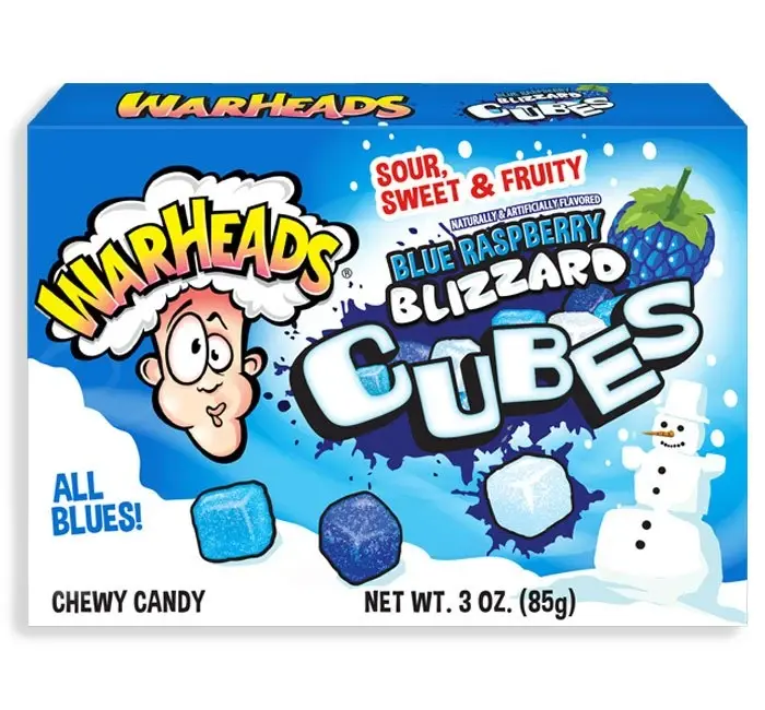 Warheads Blizzard Blue Raspberry Cubes 99g