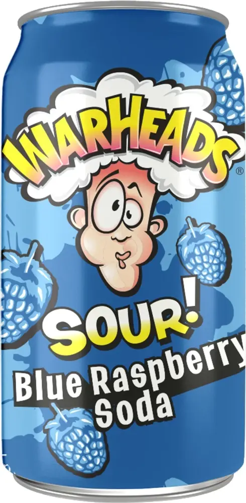 Warheads Sour Blue Raspberry Soda 355ml