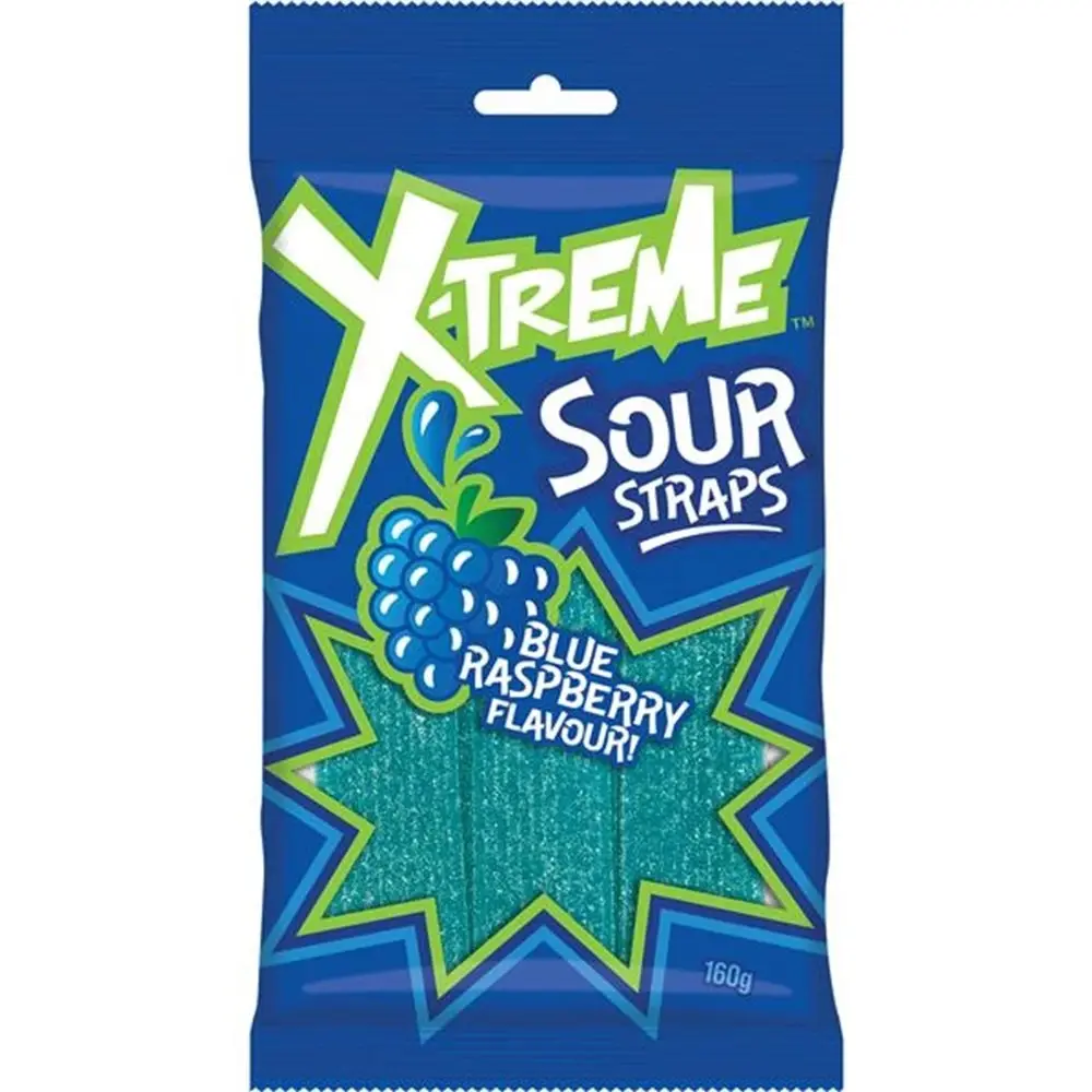 X-Treme Sour Straps Blue Raspberry 160g