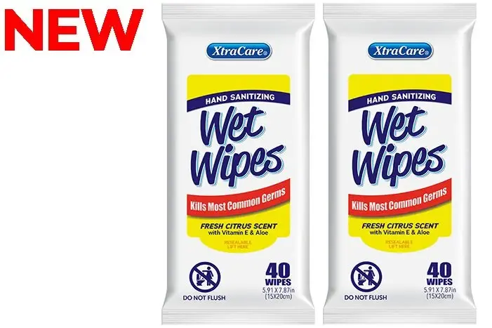 Xtracare Flat Pack Hand Sanitizing Wet Wipes