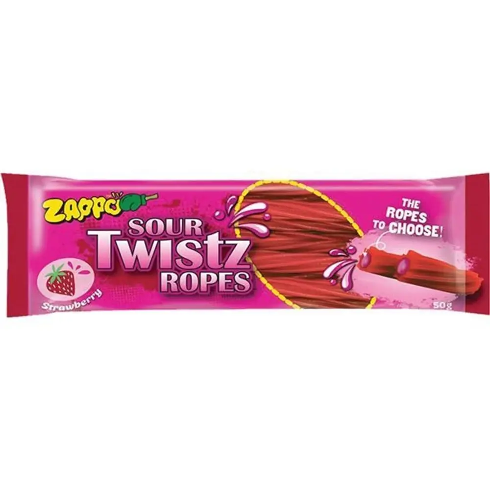Zappo Sour Twistz Ropes Strawberry 50g